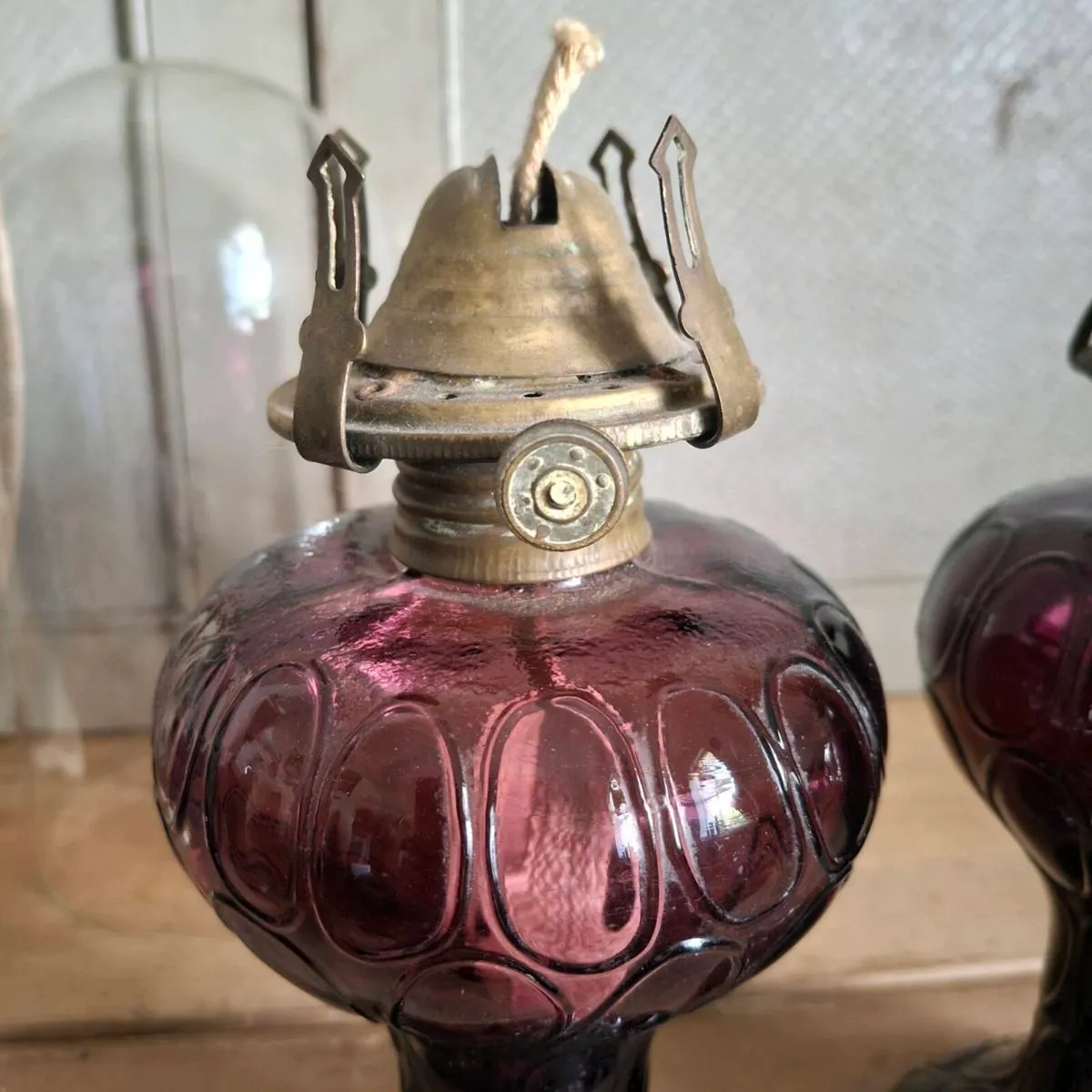 Pairs of Cranberry Glass Lamps - Image 2