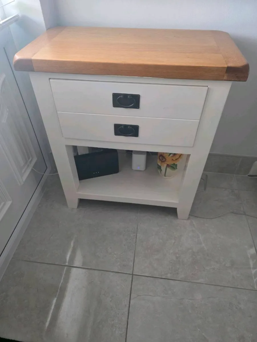 White & Oak Console Table - Barleycove
