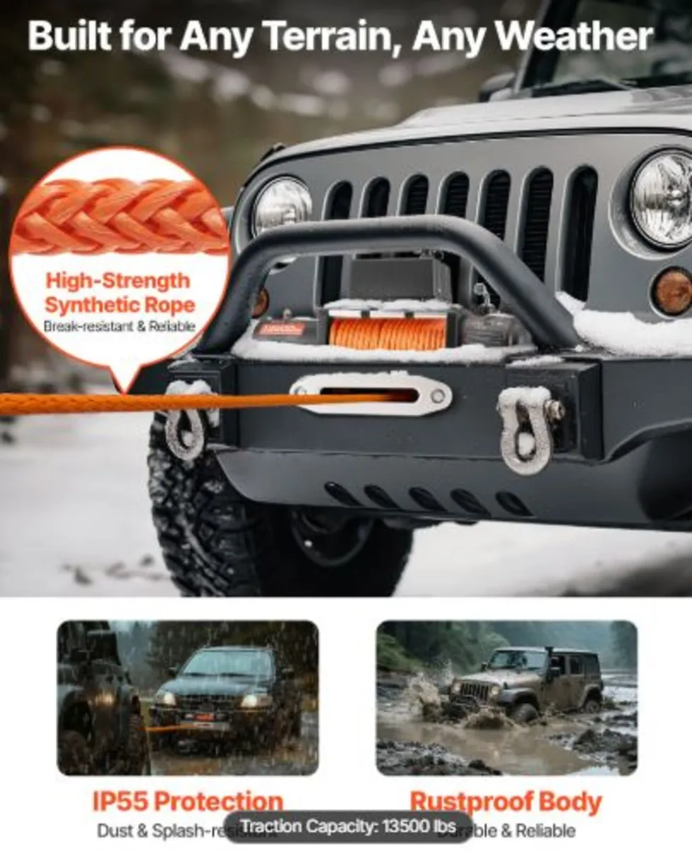 Electric Winch, 6100 kg Load Capacity, 12V DC - Image 2