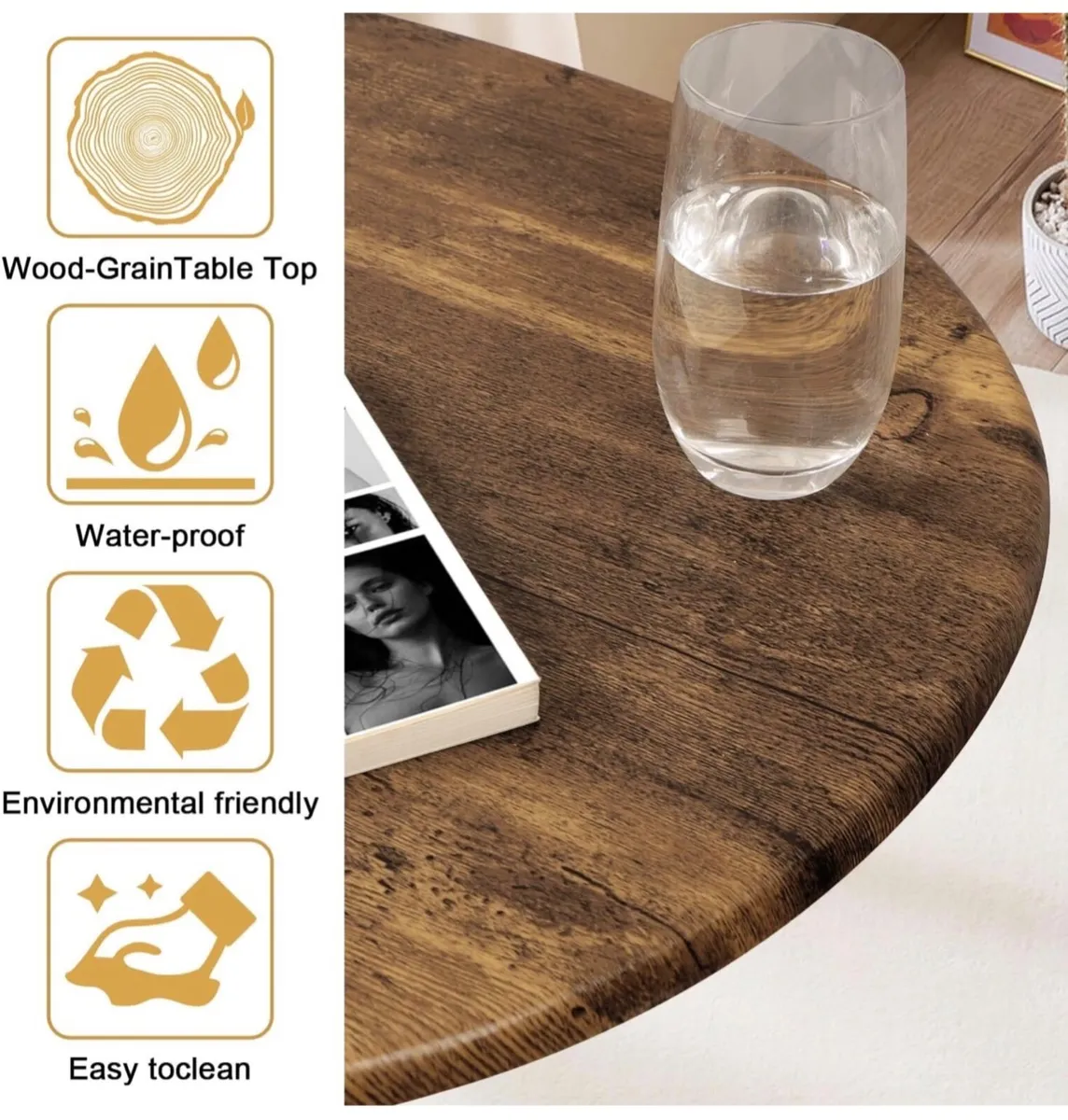 Coffee Table for Living Room Small Mid Century Cof - Image 4