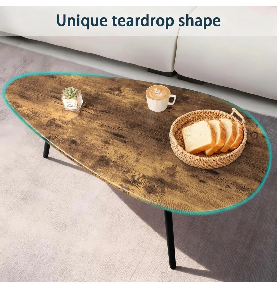 Coffee Table for Living Room Small Mid Century Cof - Image 2