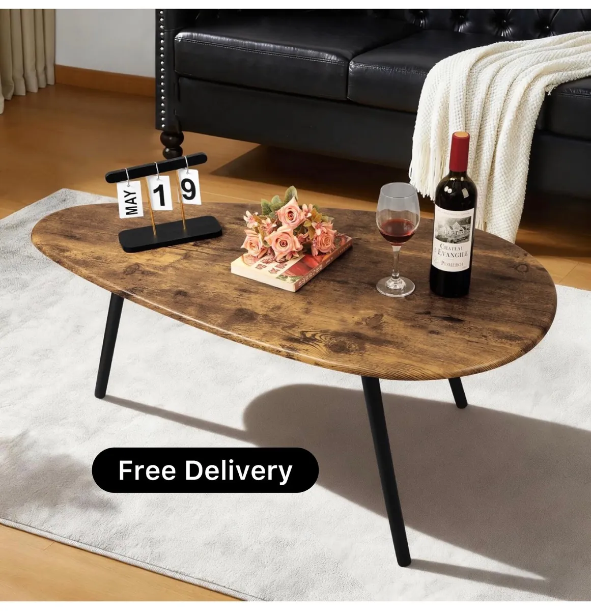 Coffee Table for Living Room Small Mid Century Cof - Image 1