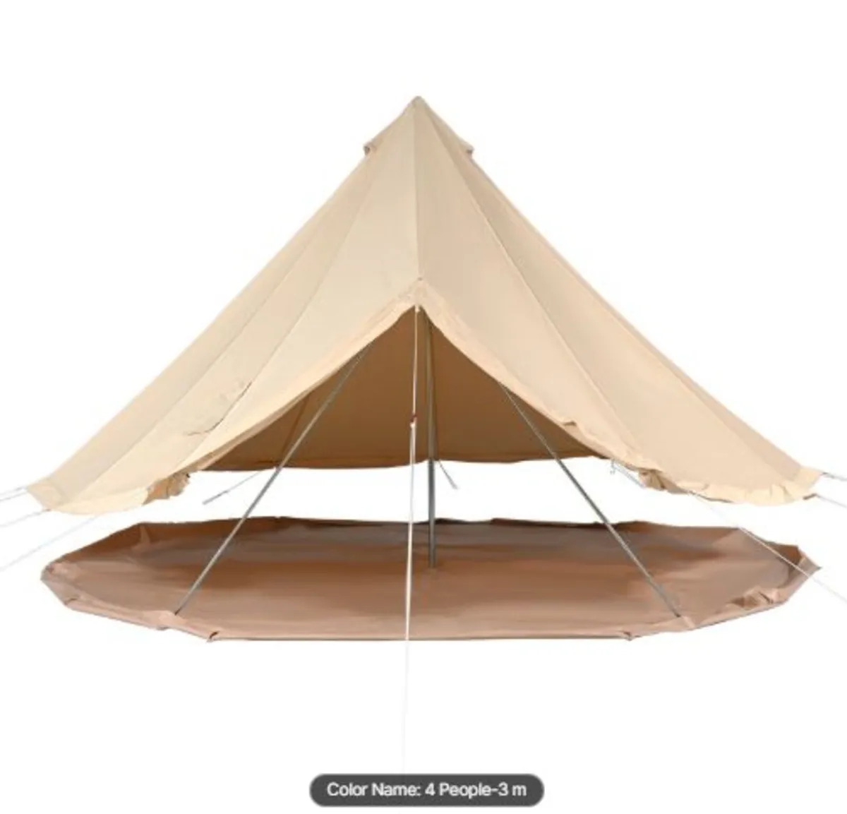 Canvas Bell Tent, 4 Seasons 3 m/9.8ft Yurt Tent, - Image 4