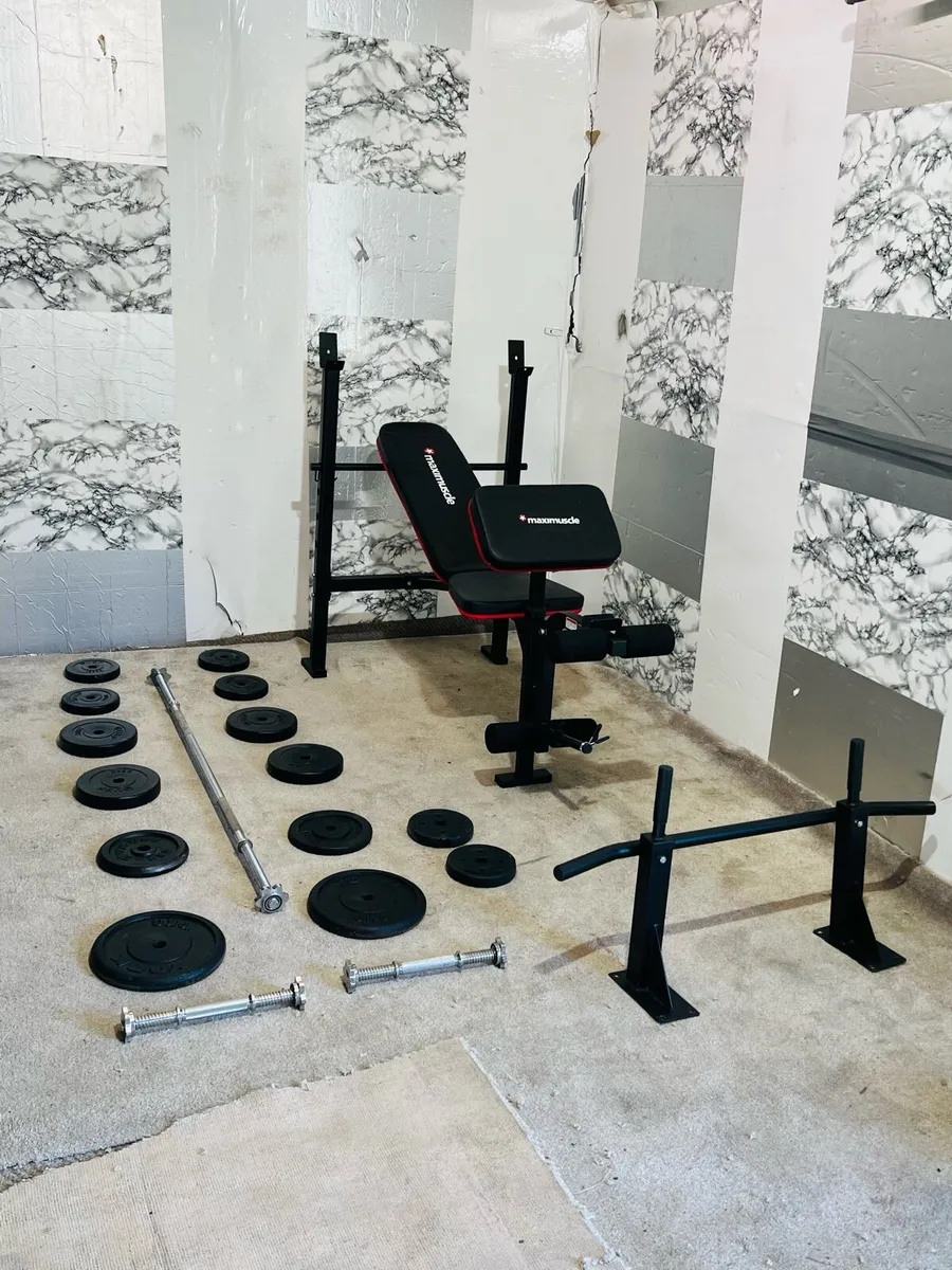 Maximucle weight bench 50kg weights bar dumbbells - Image 4