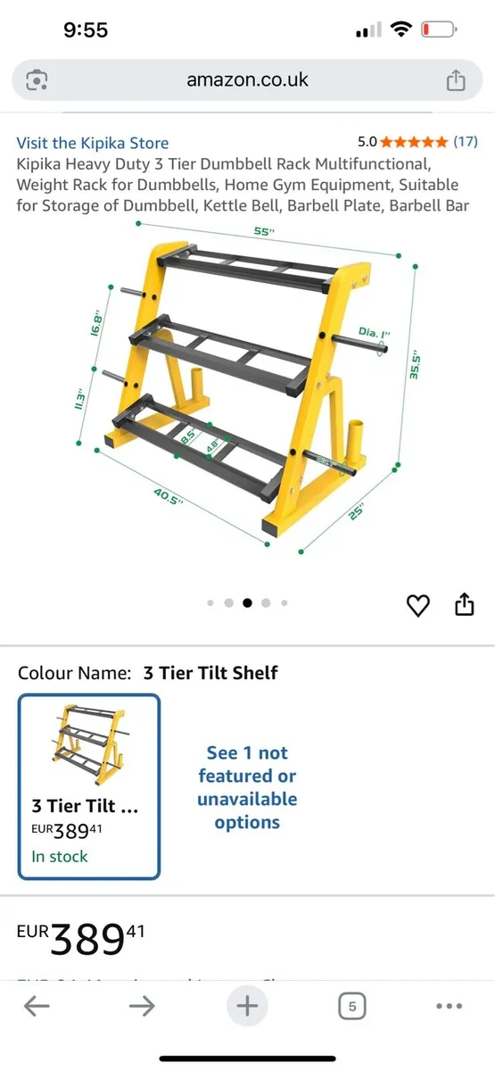 3 tier dumbbells and kettlebell rack - Image 2