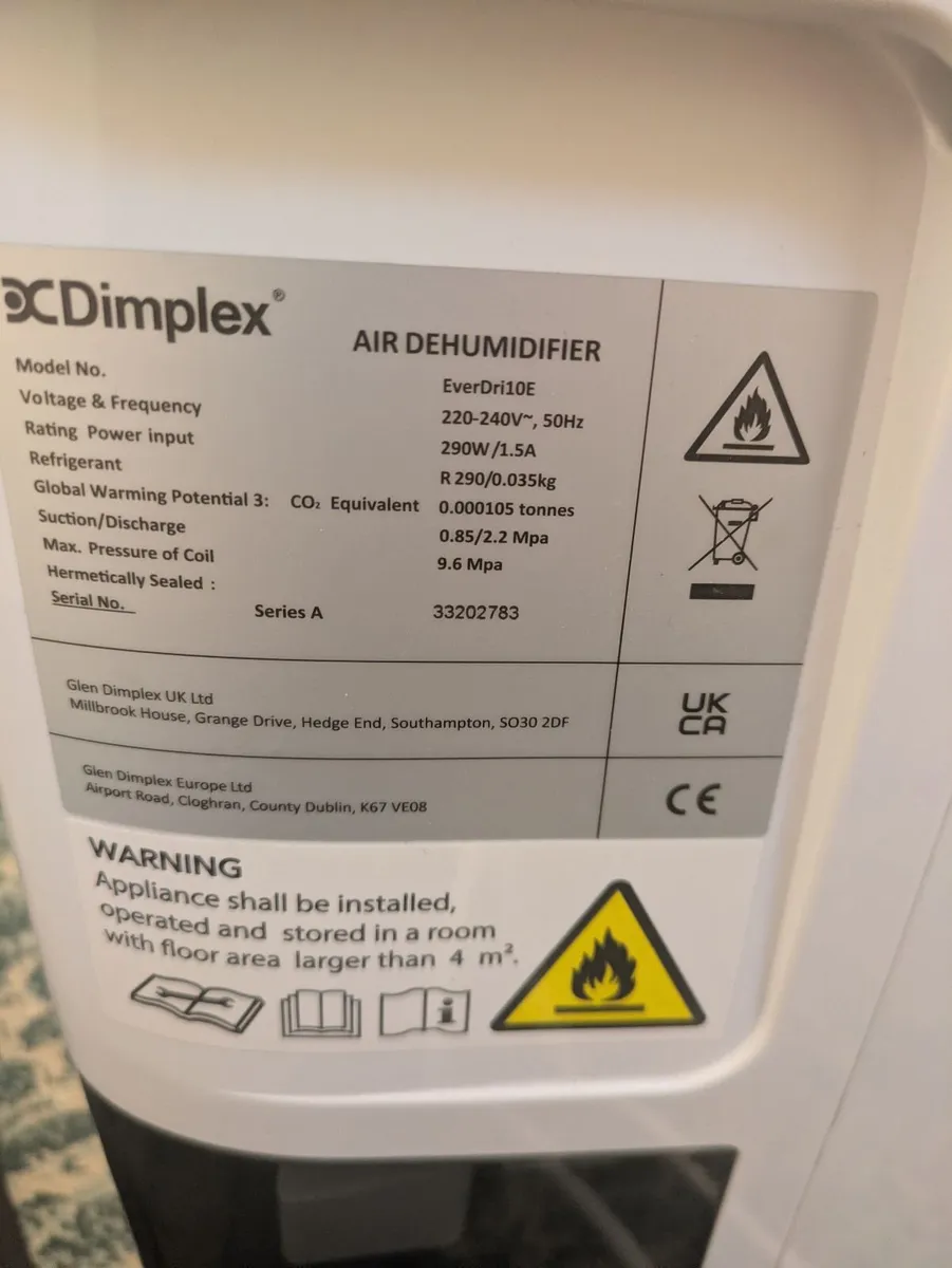 Dimplex EverDri10e dehumidifier with timer - Image 3