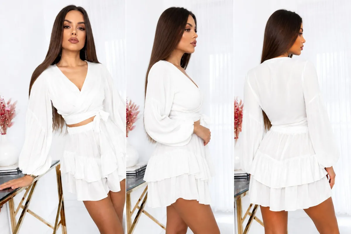 White top and skirt set - Image 2