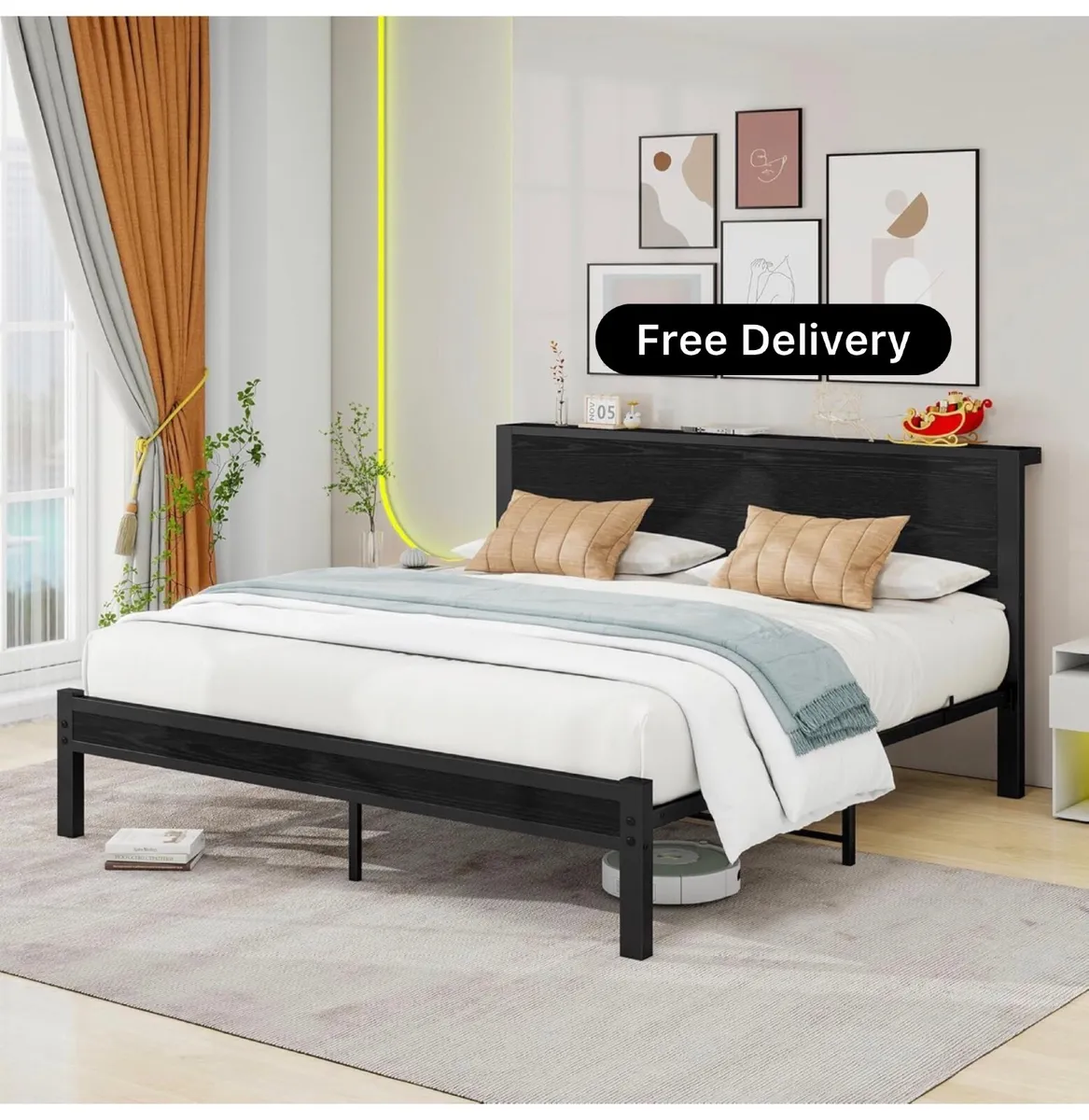 King Size Bed Frame Metal Platform Bed Frame King - Image 1