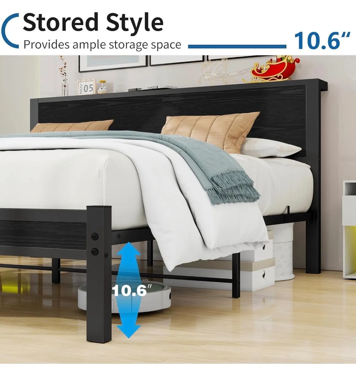 King Size Bed Frame Metal Platform Bed Frame King - Image 3