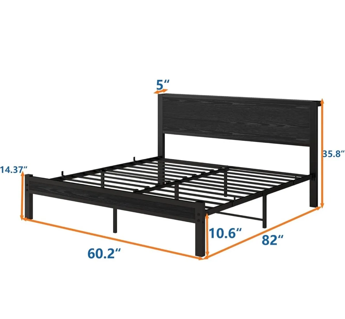 King Size Bed Frame Metal Platform Bed Frame King - Image 2