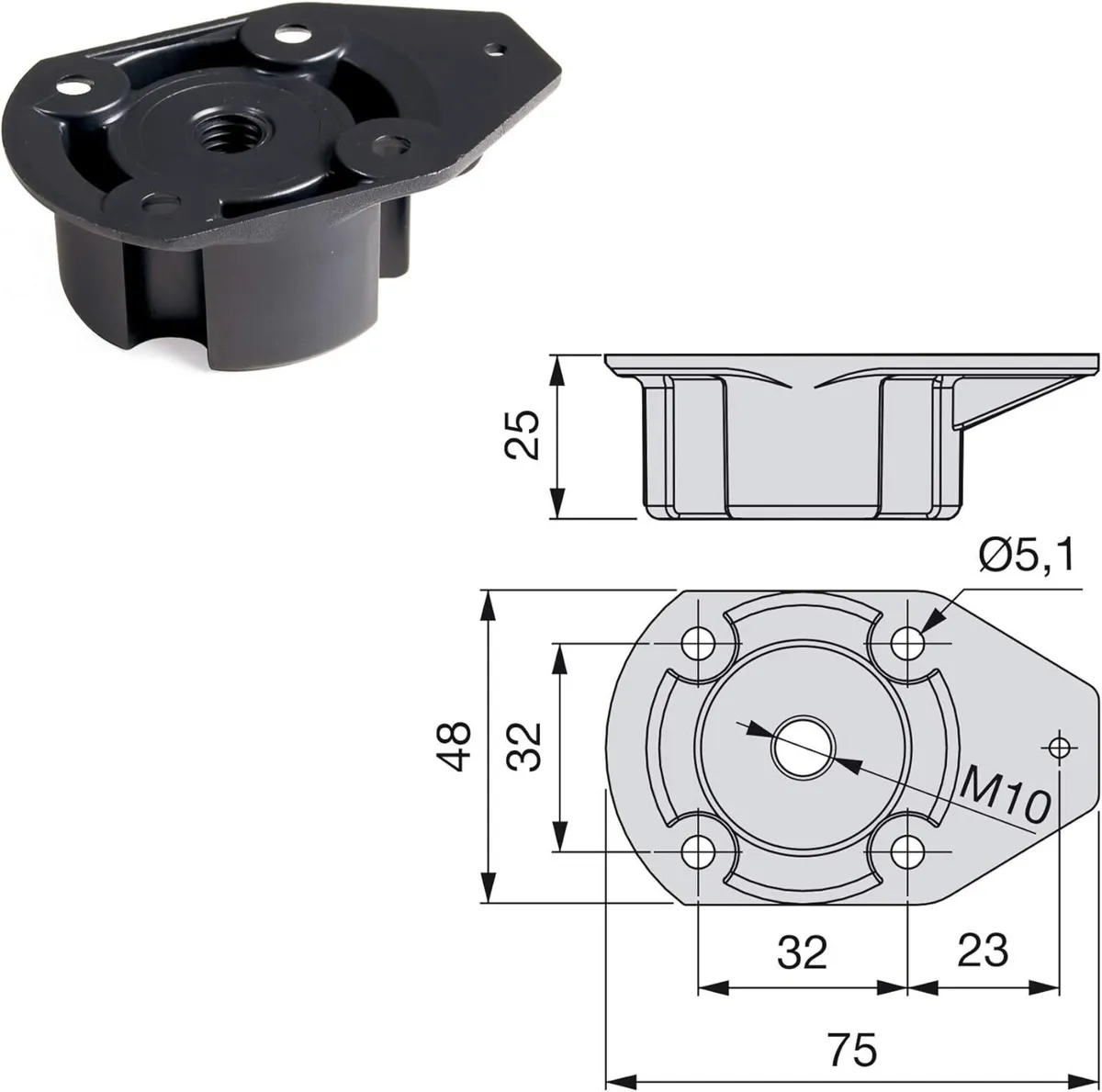 4 adjustable furniture feet - Image 2