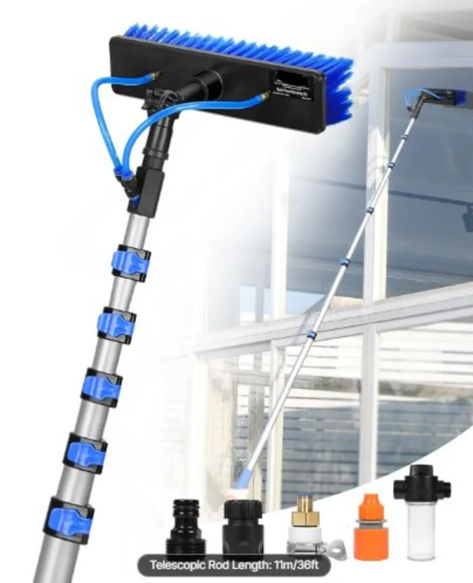 Water Fed Pole Kit, 11m Solar Panel Cleaning Pole - Image 1