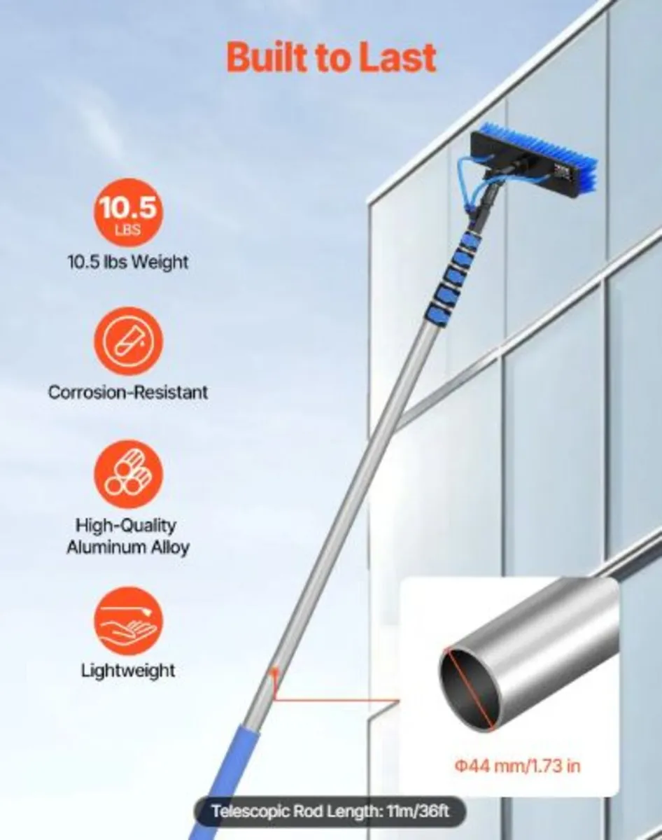 Water Fed Pole Kit, 11m Solar Panel Cleaning Pole - Image 3