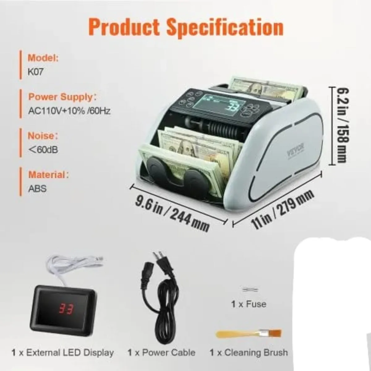 Money Counter Machine, Bill Counter with UV, MG, I - Image 2