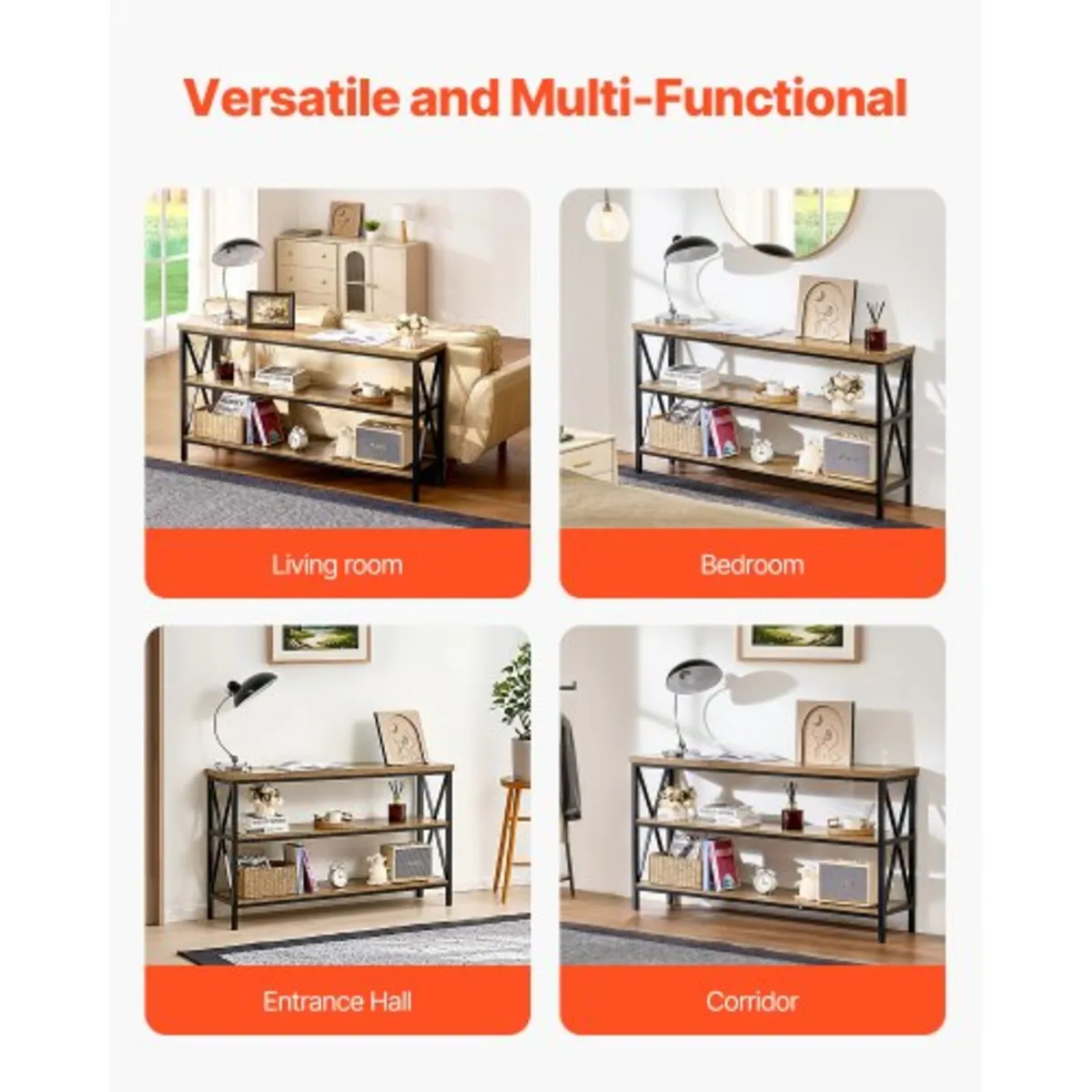 Narrow Console Sofa Table, 55.1 inches Behind Couc - Image 4
