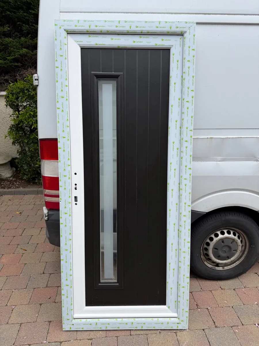 PVC DOOR BLACK PANEL ON WHITE PANEL PATIO COMPOSIT