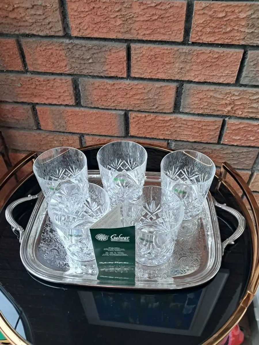 BNIB Galway Crystal Whiskey Glasses x 5 with origi - Image 3