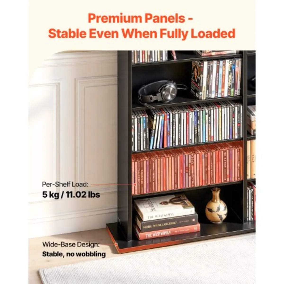 Media Storage Cabinet, 8-Tier DVD Shelf Organizer, - Image 2
