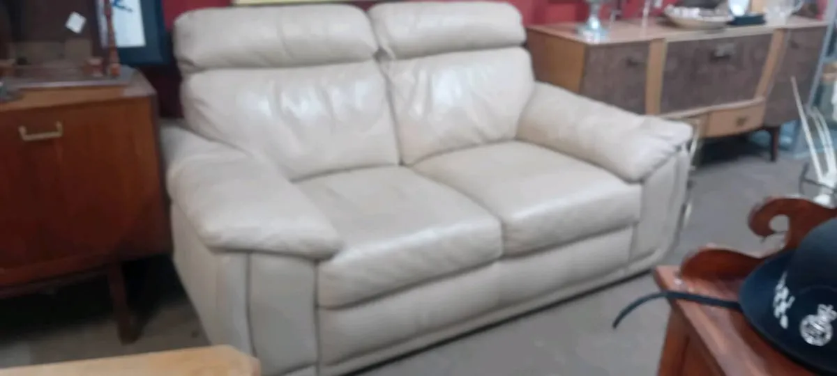 Modern Stressless Style Real Leather Two Seat Sofa