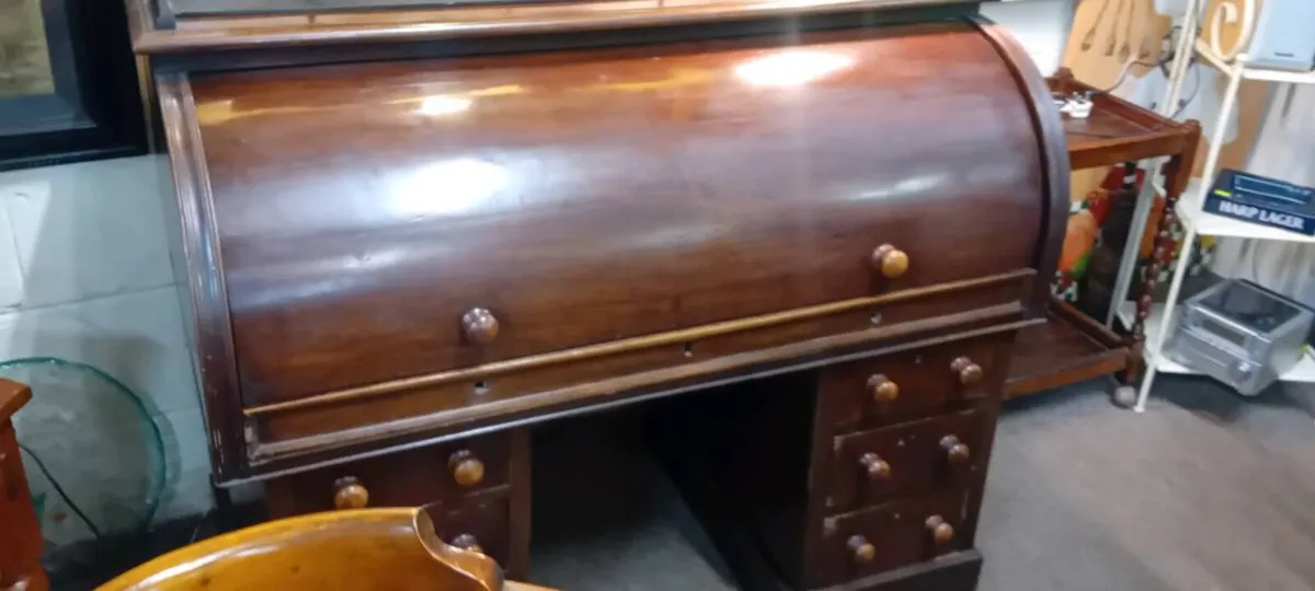 Victorian Roll Top Office Desk - Image 3