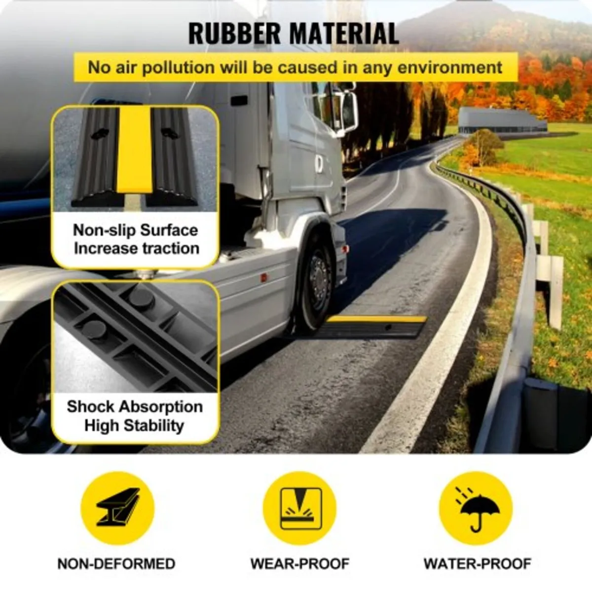 4 Pack of 1-Channel Rubber Cable Protector Ramps 1 - Image 4