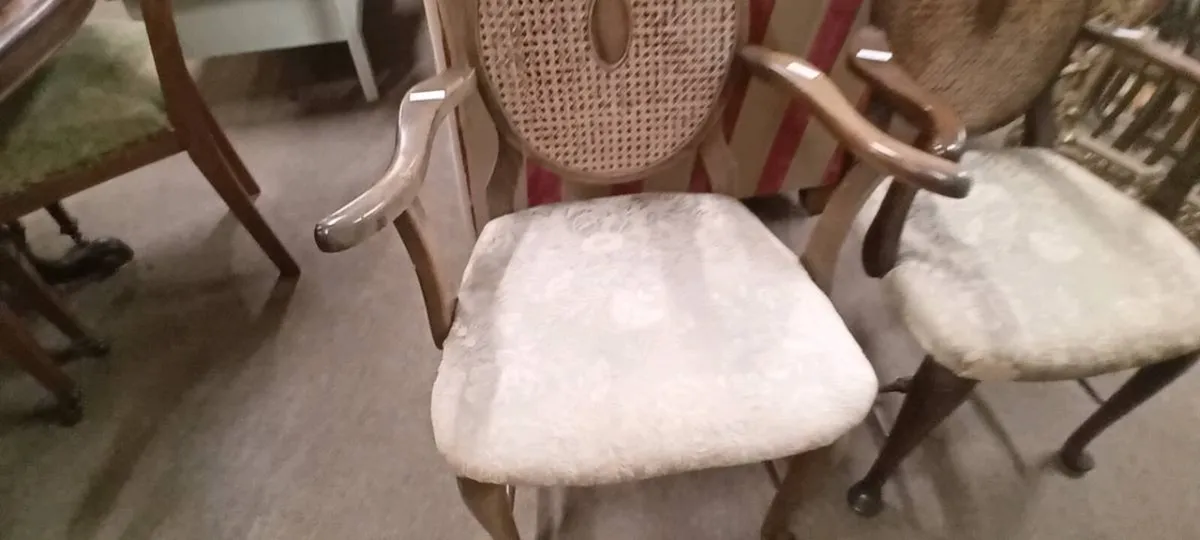 Pair Of Edwardian Bergere Backed Armchairs - Image 2