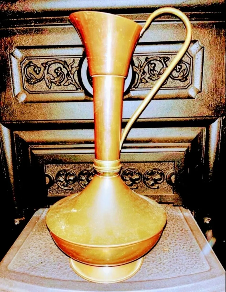 Vintage copper and brass water jug