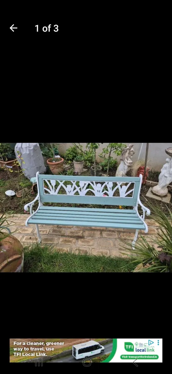 Garden bench cast iron furniture bistro set - Image 2