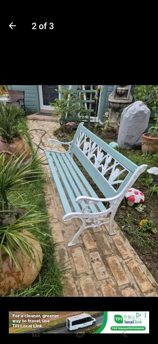 Garden bench cast iron furniture bistro set - Image 1