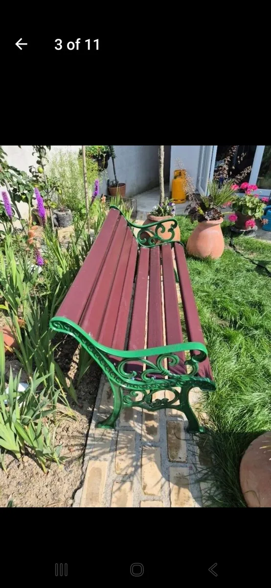 Garden bench cast iron furniture bistro - Image 3