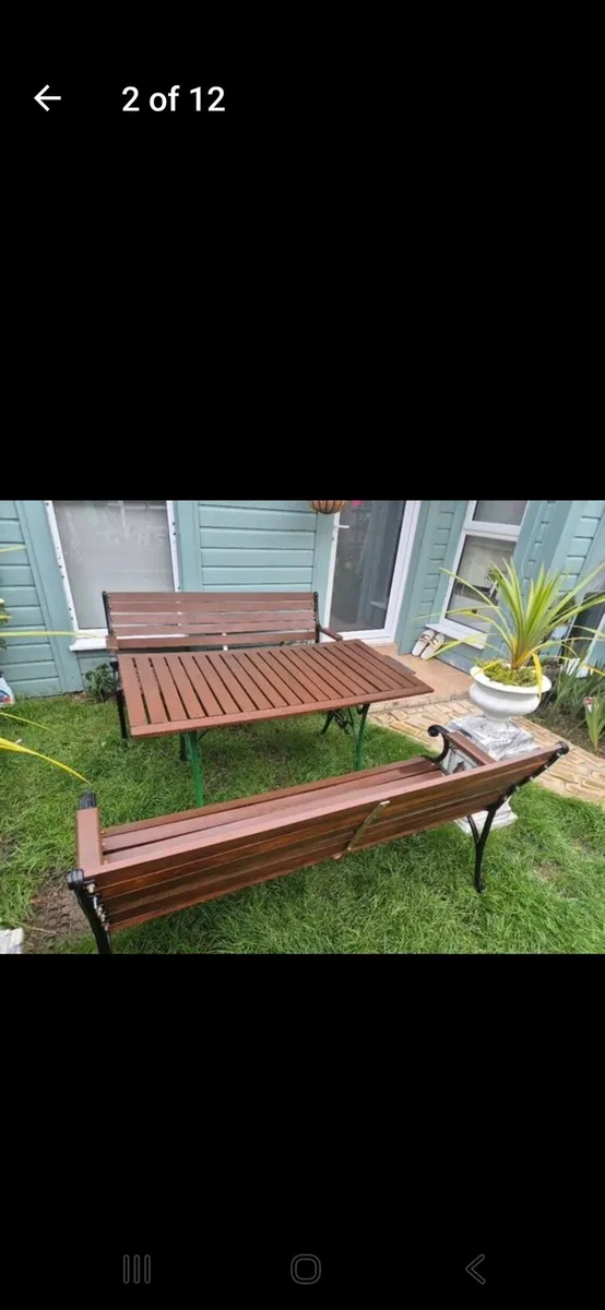 Garden furniture bench table bistro - Image 2