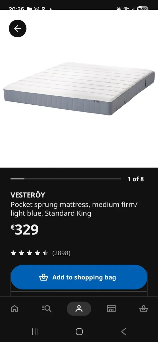 King size Vesteroy Ikea Mattress - Image 2