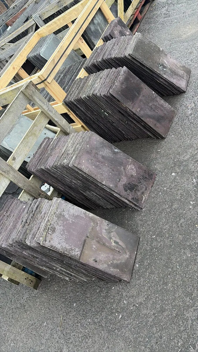Bangor blue slates chimney pots floor ridge tiles - Image 1