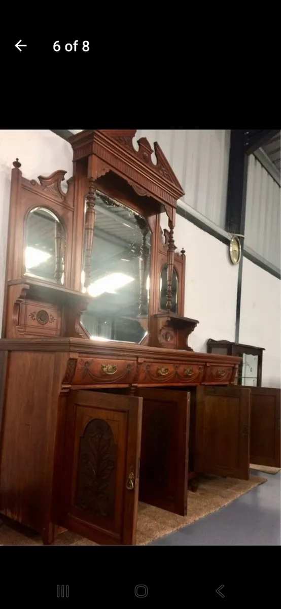 Large Antique 1910 mahogany side board - Image 2