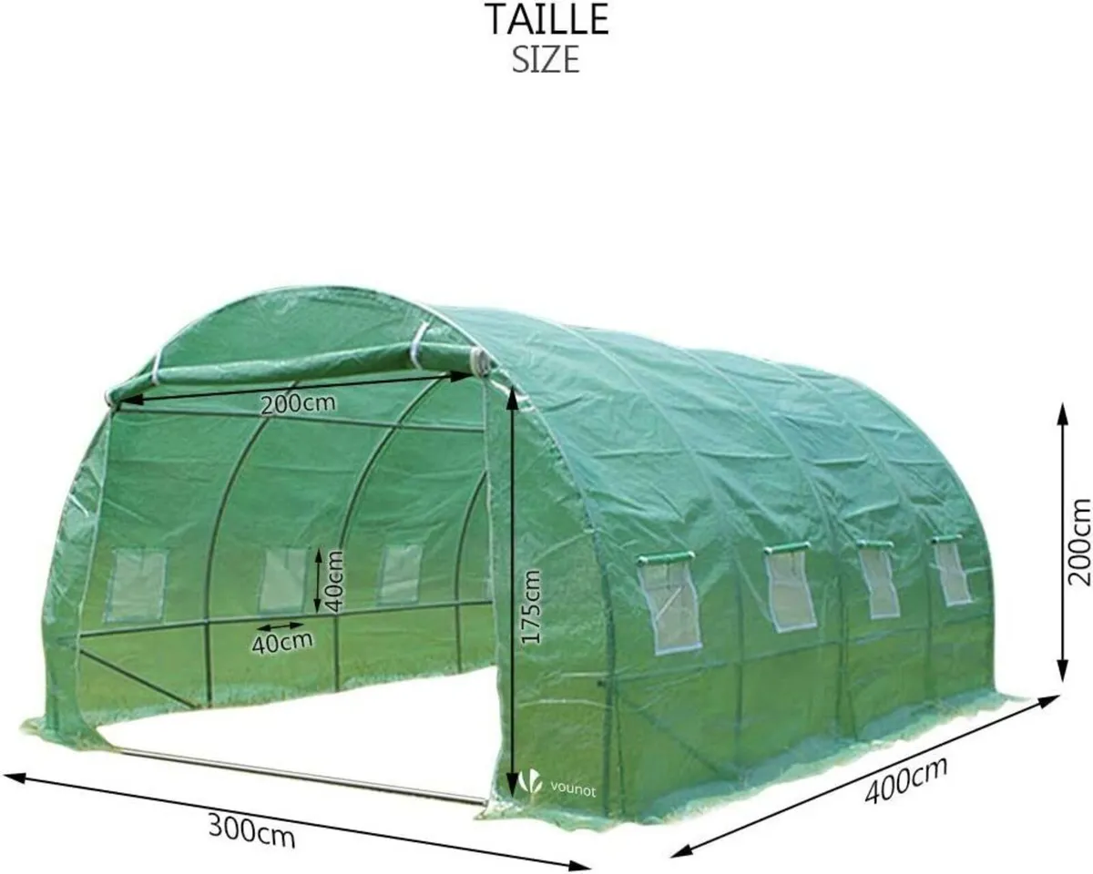 Greenhouse Polytunnel 4x3x2m (12m²) Gardening Walk - Image 2