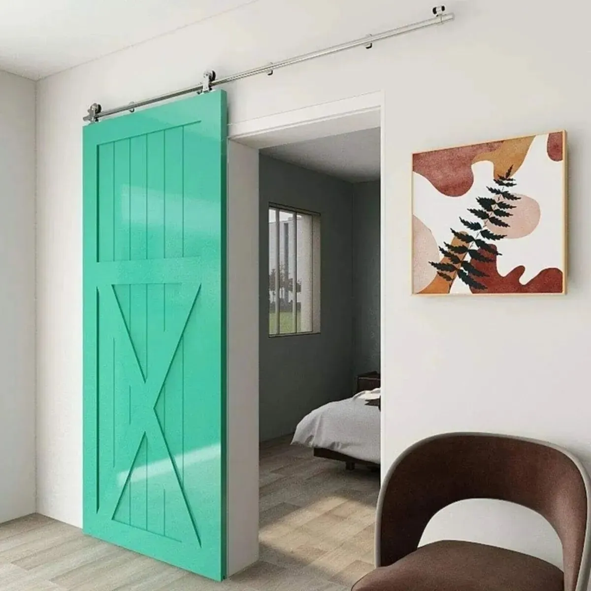 183cm (6FT) Sliding Barn Door Hardware Kit - Image 4