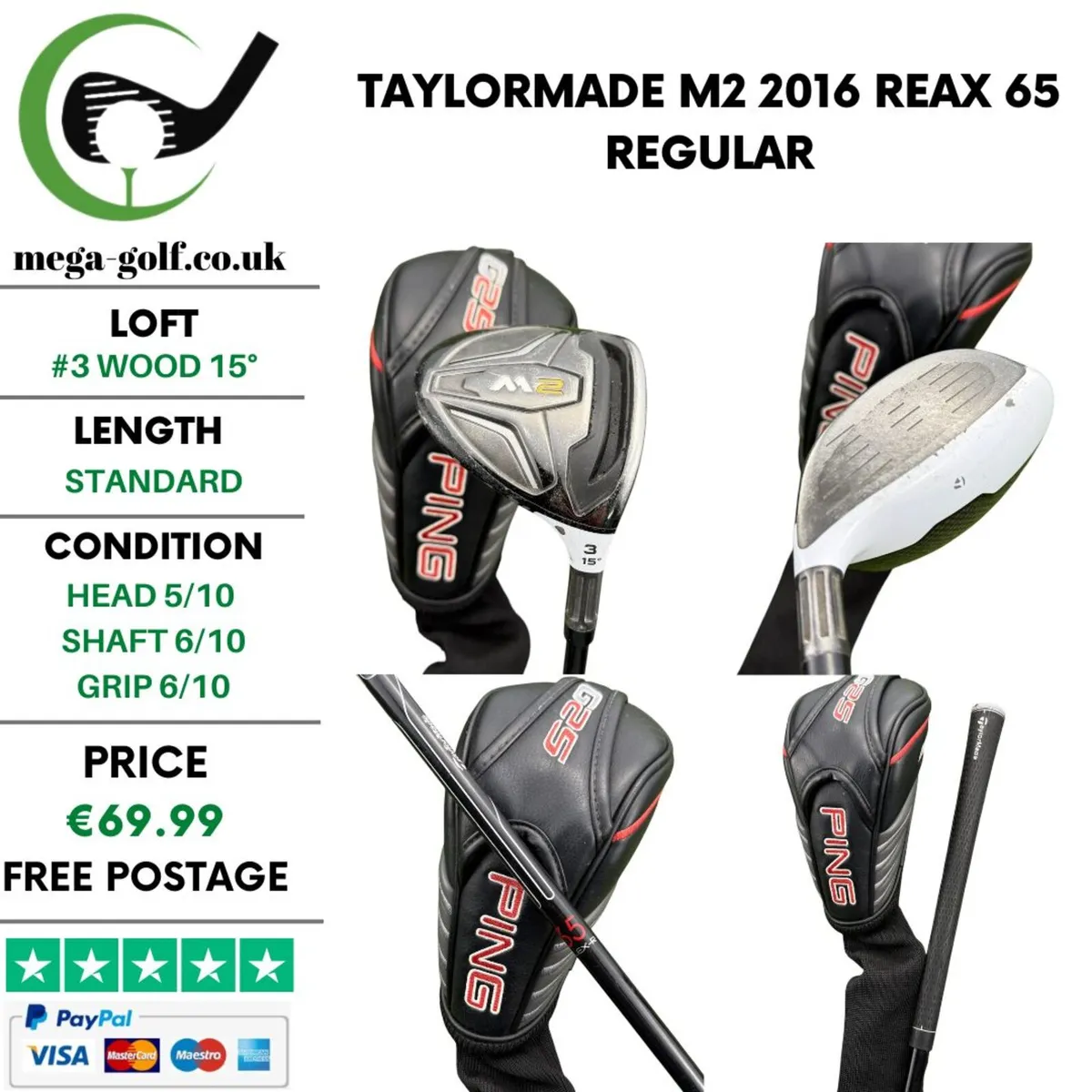 Taylormade M2 2016 #3 Wood 15° / Reax 65 Regular - Image 1