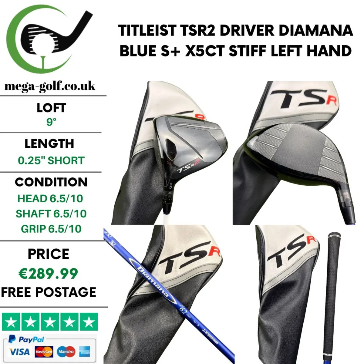 Titleist TSR2 Driver / 9° / Stiff / Left Hand - Image 1