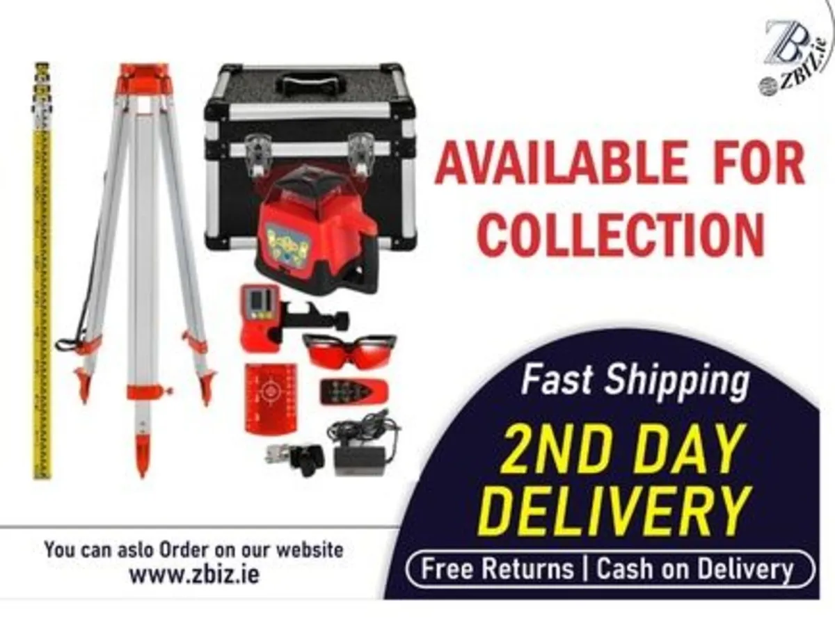 Red Rotary Laser Level Self-Leveling Tool - Image 1