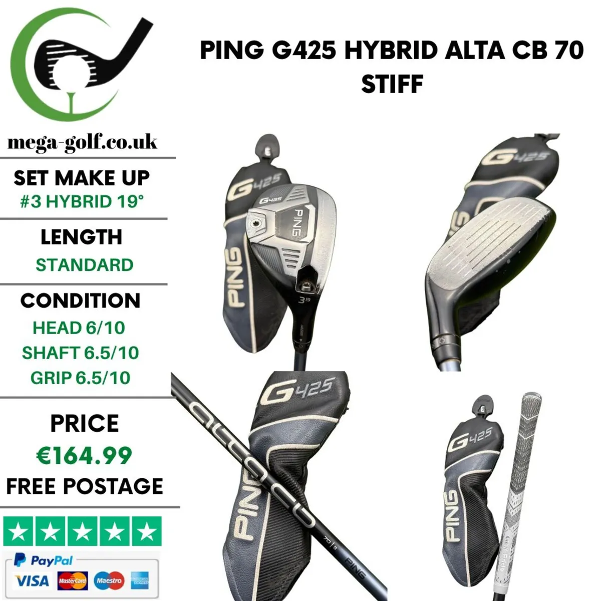 Ping G425 Hybrid / #3 Hybrid 19° /Alta CB 70 Stiff - Image 1