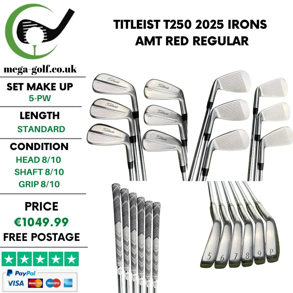 Titleist T250 2025 Irons / 5-Pw / AMT Red Regular - Image 1