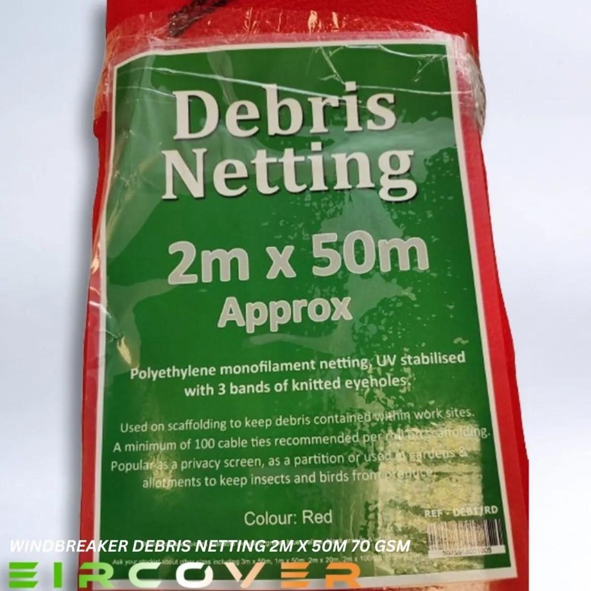 Windbreak Netting Standard  2m x 50m 70 gsm Red - Image 1