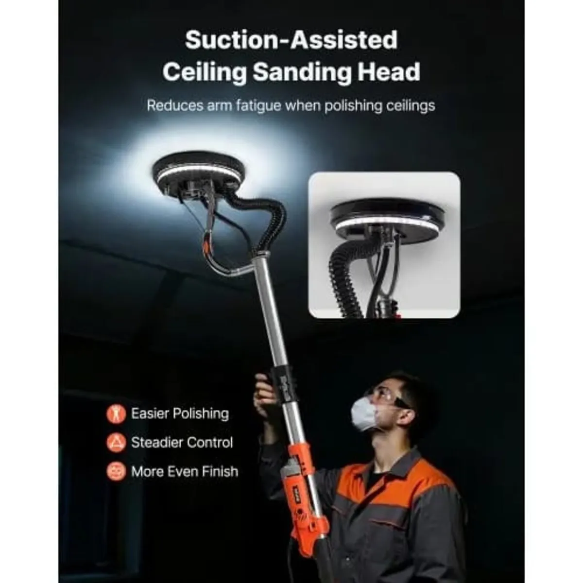 Drywall Sander, 1010W Electric Drywall Sander, Pop - Image 3