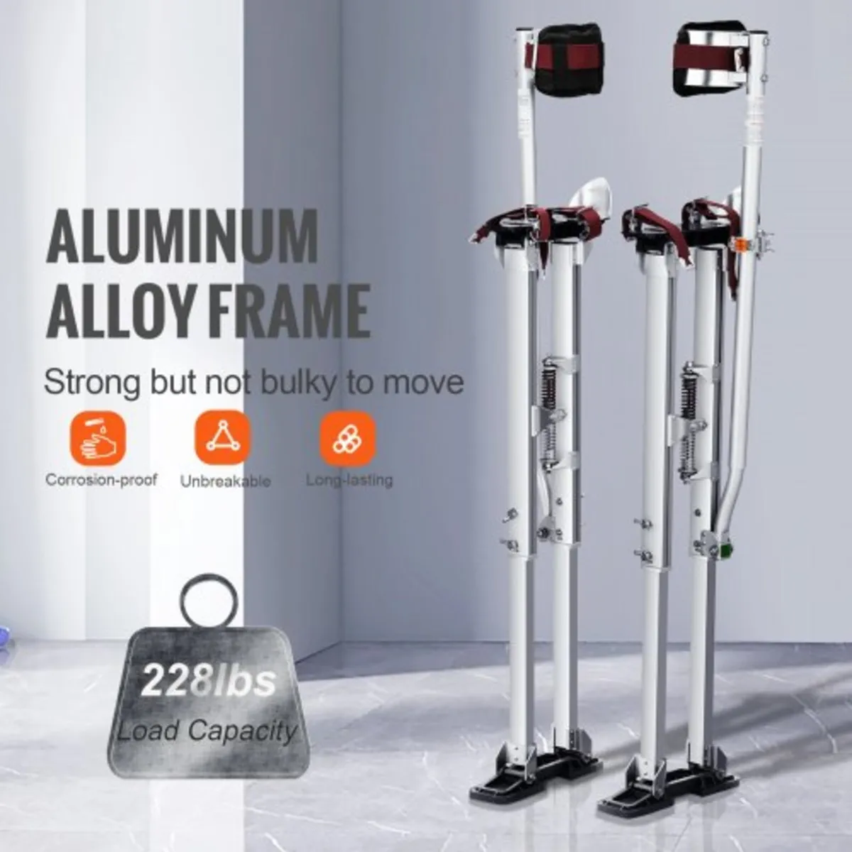 Drywall Stilts, 91.4 cm-127 cm Adjustable Aluminum - Image 2