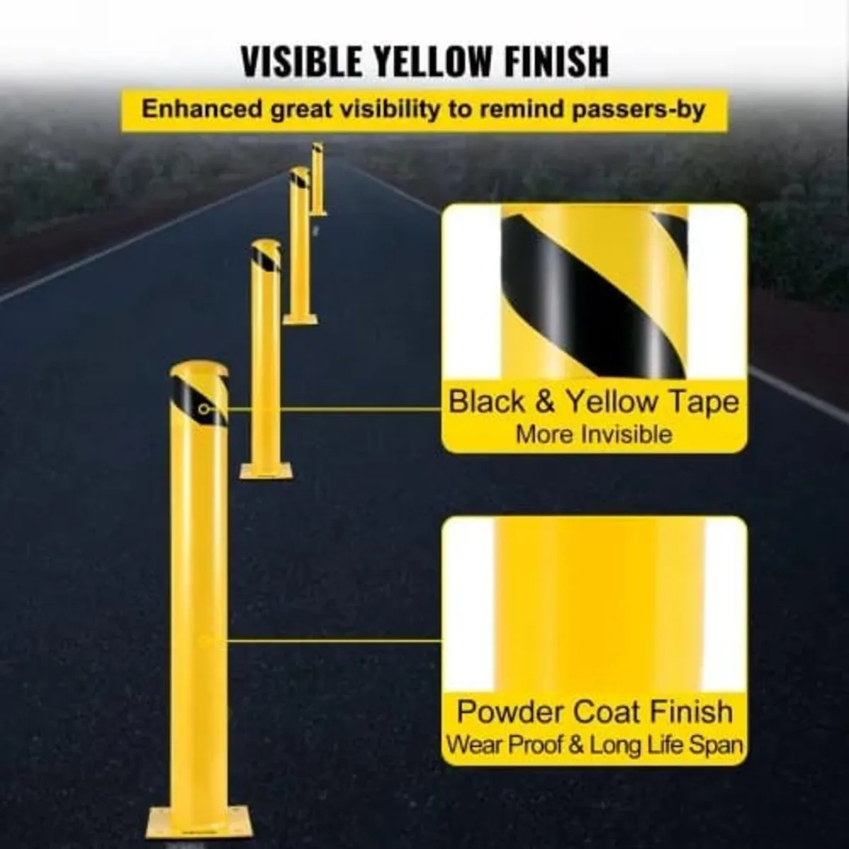 Safety Bollard, 42 Inch Height Bollard Post, 5.5 I - Image 4