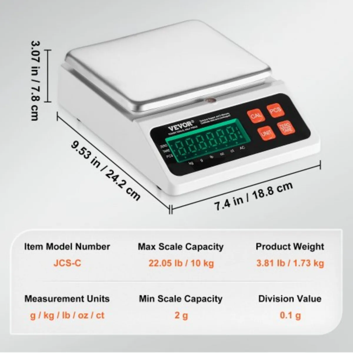 Industrial Counting Scale, 10 kg x 0.1 g, Digital - Image 2