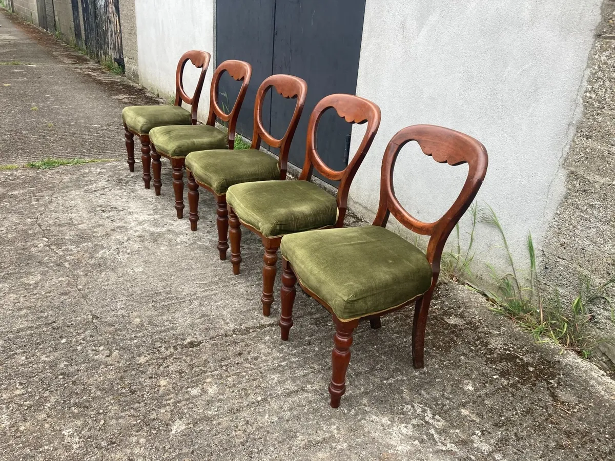 Antique Chairs x 5 - Balloon Back - Image 3