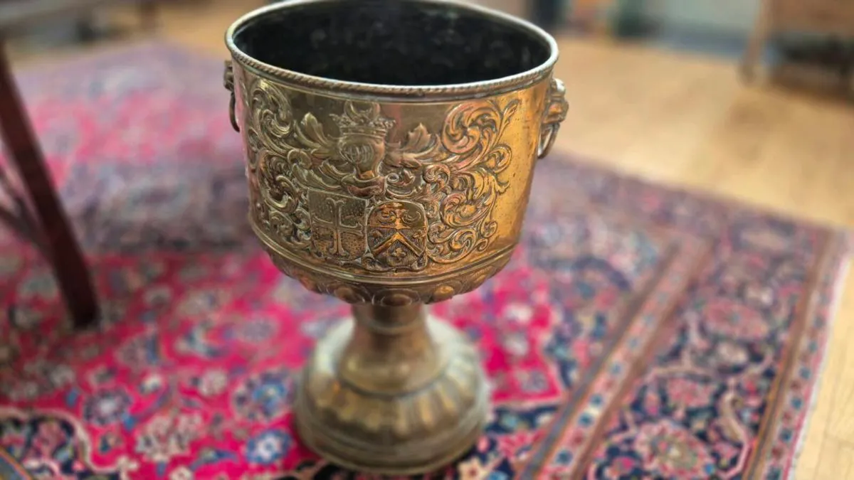 Antique Brass Planter - Image 3