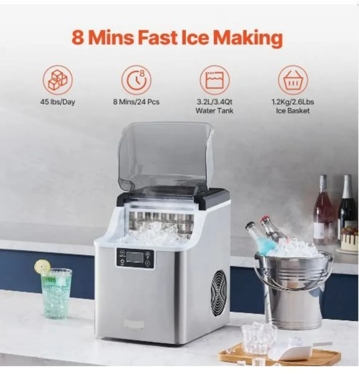 Countertop Ice Maker, 24 Cubes - Image 2