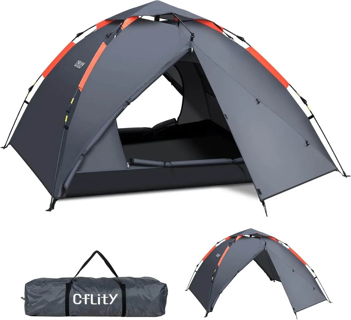 Camping Tent 3 Man Instant Pop Up Waterproof - Image 1